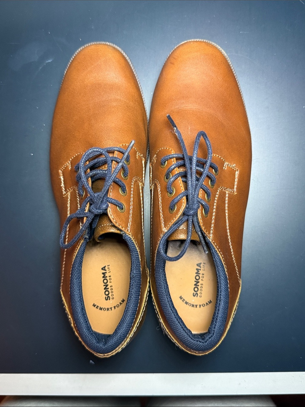 Sonoma Tan Leather Lace-Up Men’s Shoes